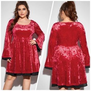 Glamorous Red Rose Knee Length Dress